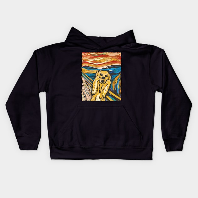 Expressionist Pup's Dreamscape Kids Hoodie by Life2LiveDesign